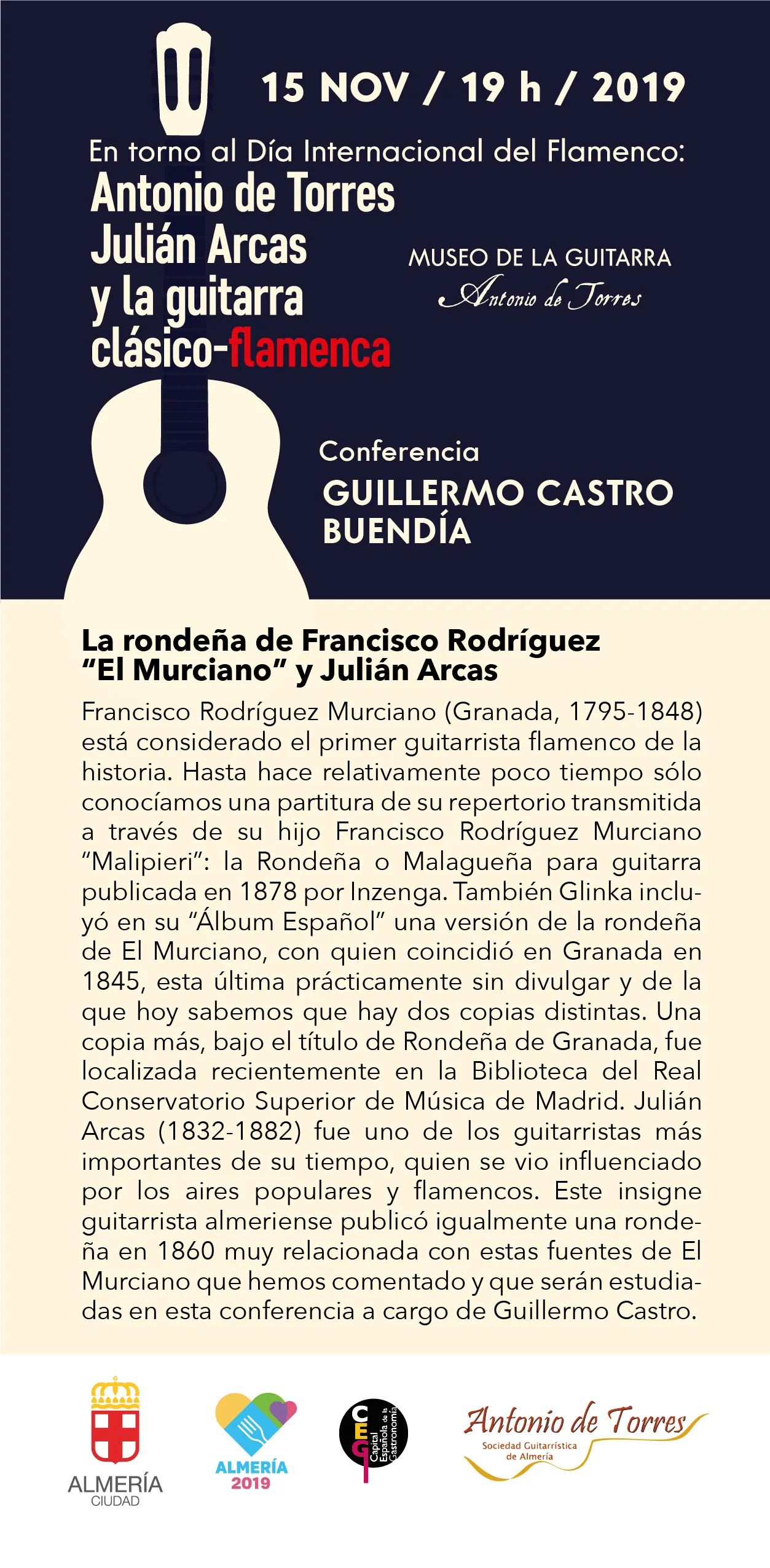 Imagen de la actividad «Guillermo Castro Buendía – Conferencia “La Rondeña de Francisco Rodríguez "El Murciano" y Julián Arcas”» (1 de 2)