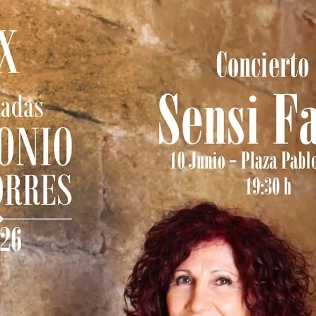 Cartel del concierto de Sensi Falán en las IX Jornadas de la Guitarra «Antonio de Torres»